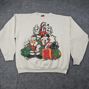 Disney Cream Sweatshirt with Christmas Characters